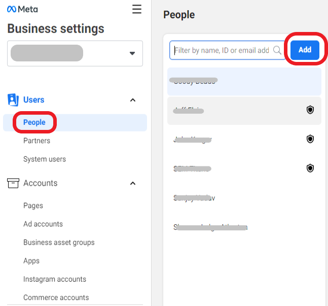 Add People in Facebook Manager