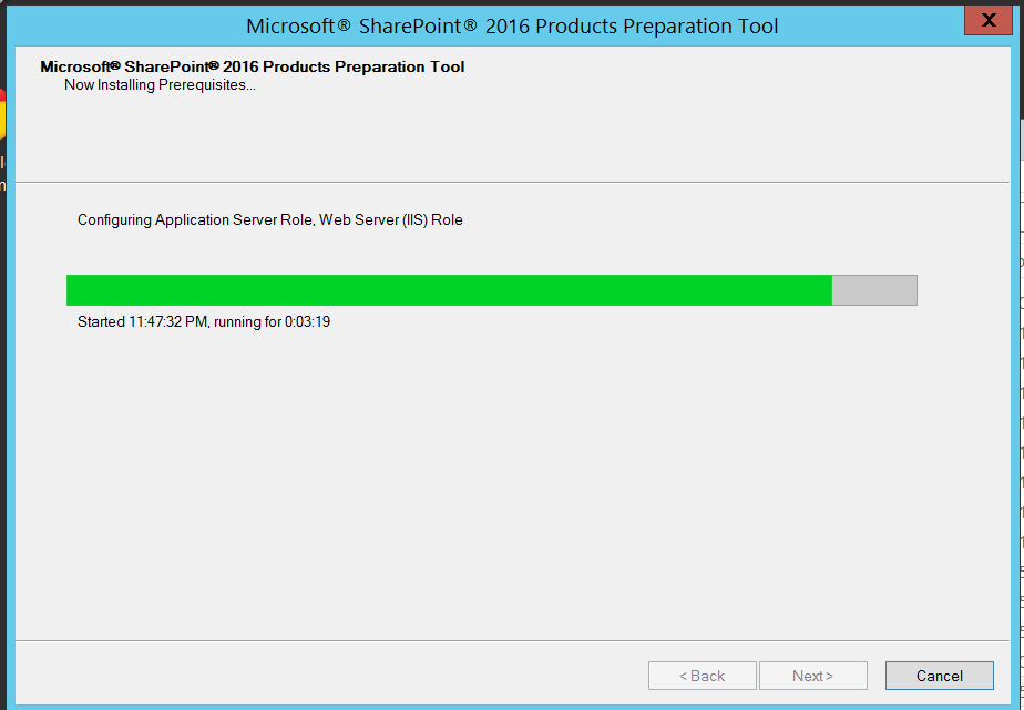 Microsoft SharePoint 2016 Products Preparation Tool