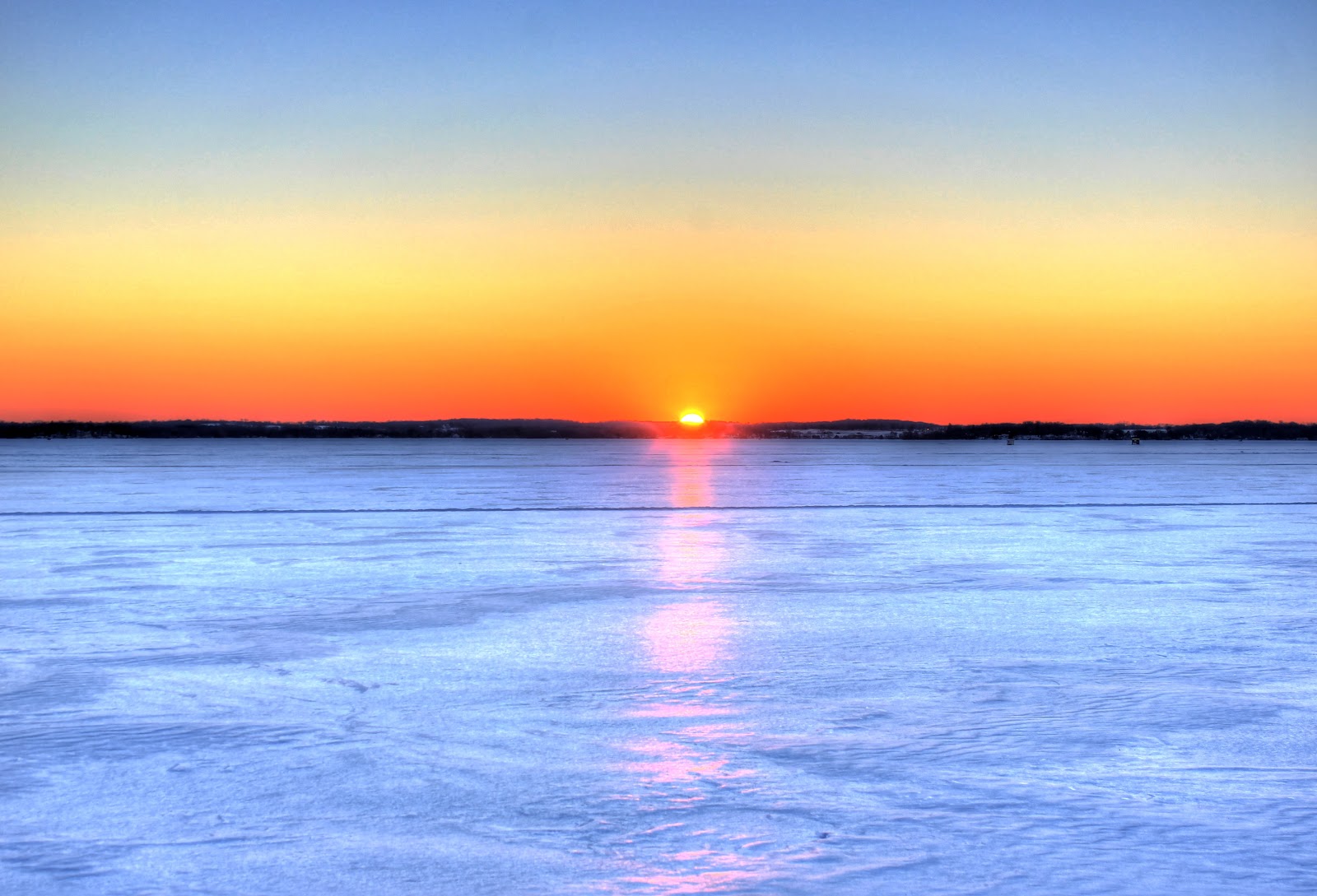 A very colorful sunset over