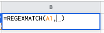 Google sheets if cell contains text REGEXMATCH formula