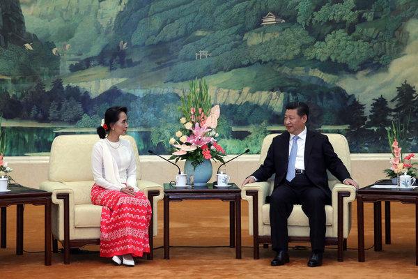今年6月，缅甸反对党领袖昂山素季与中国国家主席习近平在北京会面。