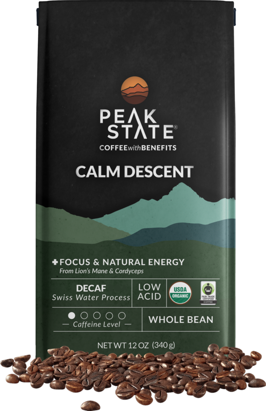 Peak State Calm Descent coffee package