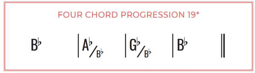 Four Chord Progression: Bb, Ab/Bb, Gb/Bb, Bb