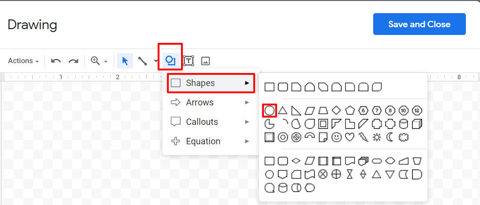 circle a number in Google Docs