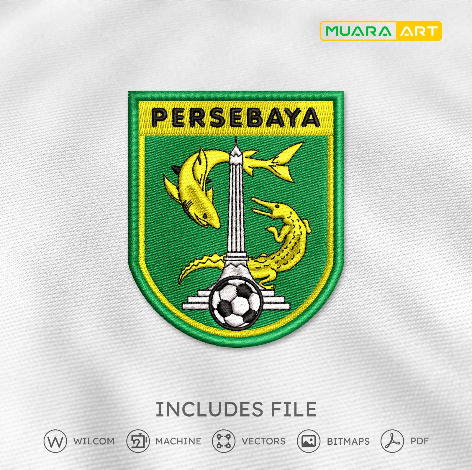 Desain Bordir Logo Persebaya (Surabaya)