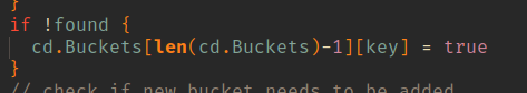 if the packet was not found, we add it into the latest bucket