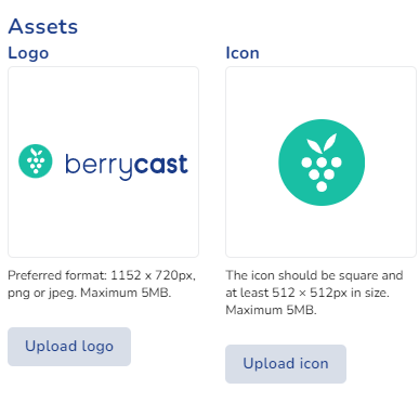 Berrycast custom branding options 1