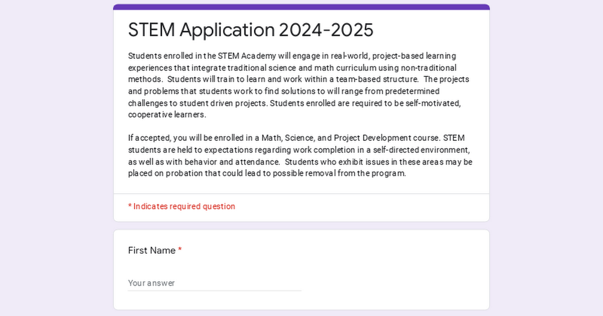 STEM Application 20232024