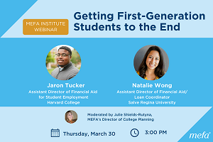 Getting First-Generation Students to the End webinar info