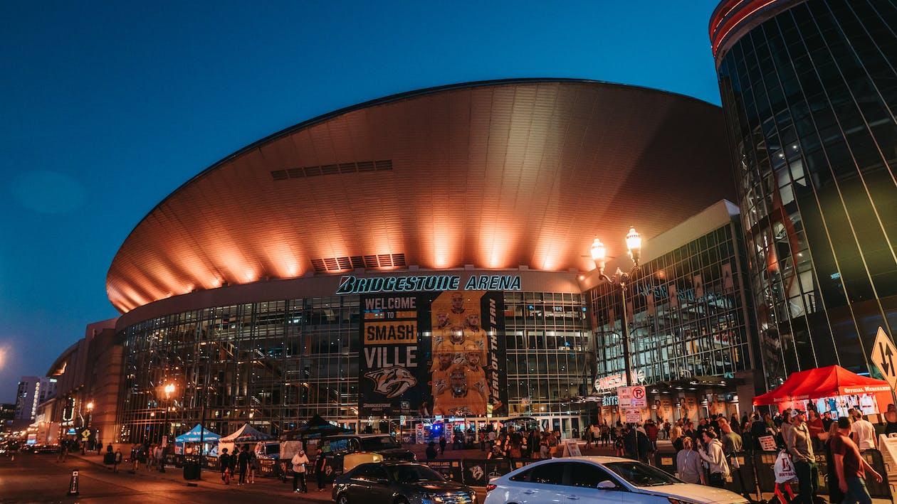 Free Modern sports arena in Nashville at night Stock Photo