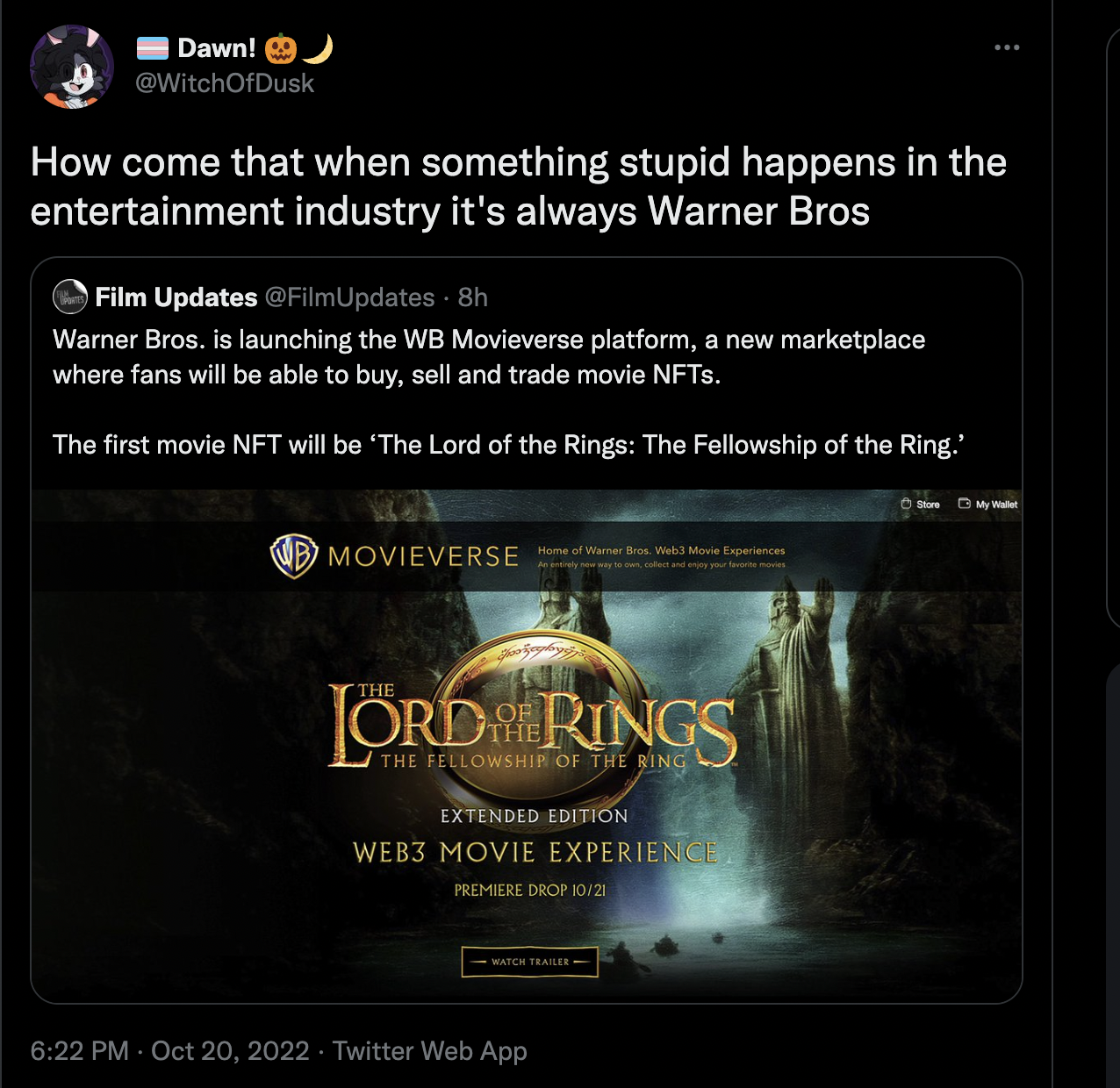 Lord of the Rings Warner Bros 