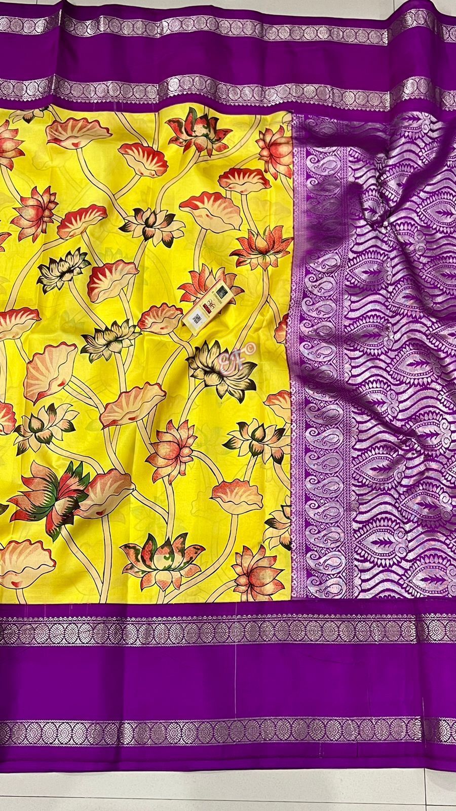Pure Gadwal Silk Floral Printed Sarees