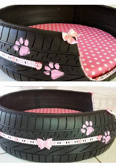 casinha para gato com pneu