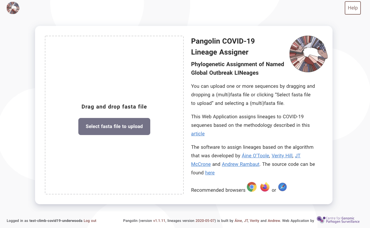 Pangolin web application - Software and Tools