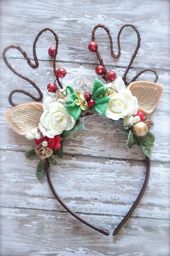 Over the Top Couture Christmas Woodland Inspired Reindeer Antlers Headband - Perfect Holiday or Pageant Photo Prop by LilBirdsCouture on Etsy https://www.etsy.com/listing/255708350/over-the-top-couture-christmas-woodland