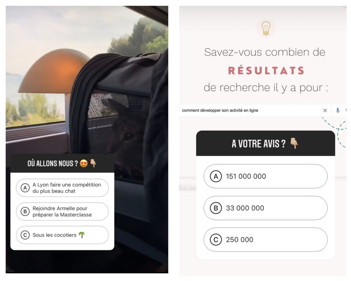 Exemples de quizz sur les stories Instagram pour se démarquer
