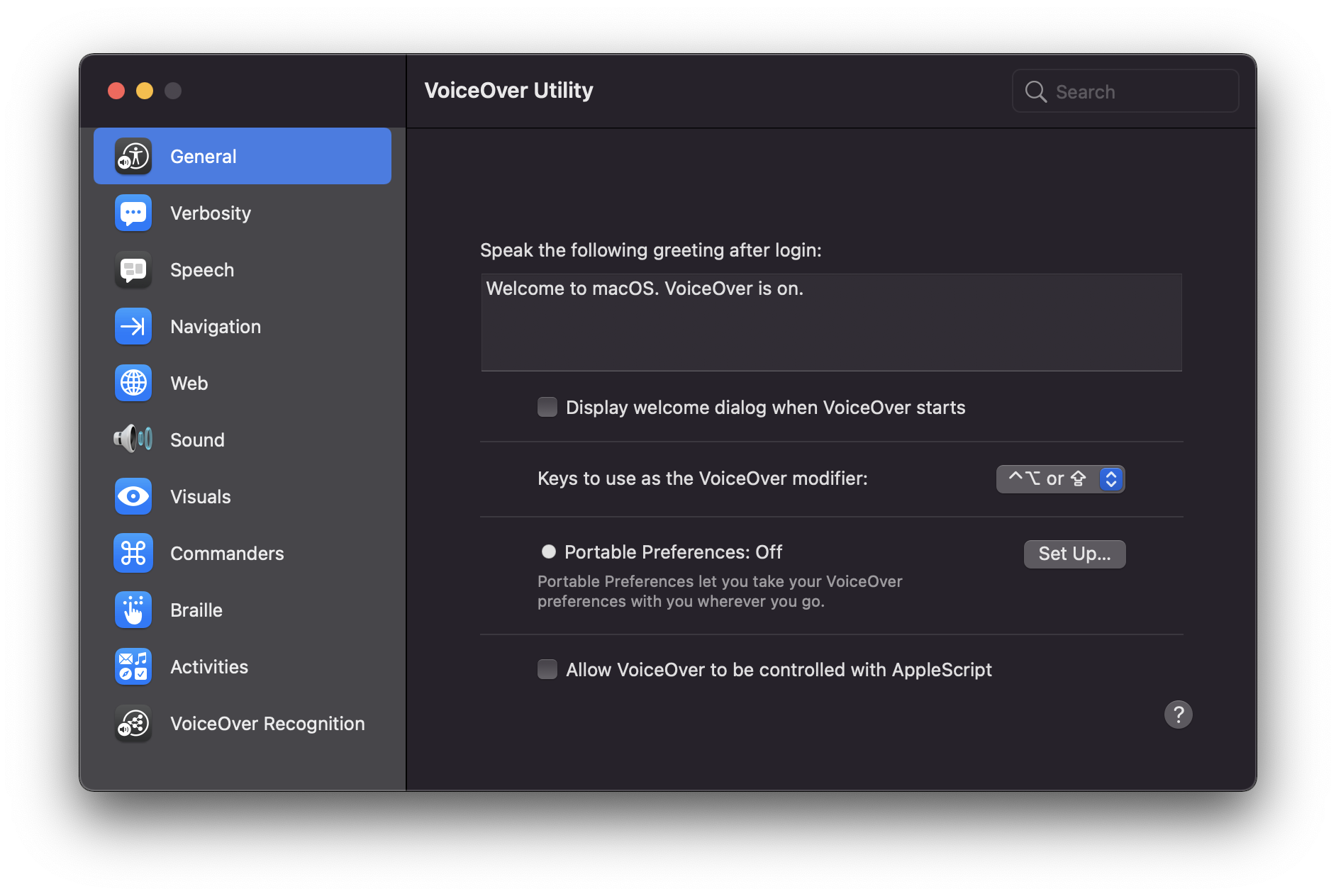 MacOS Voiceover Utility app
