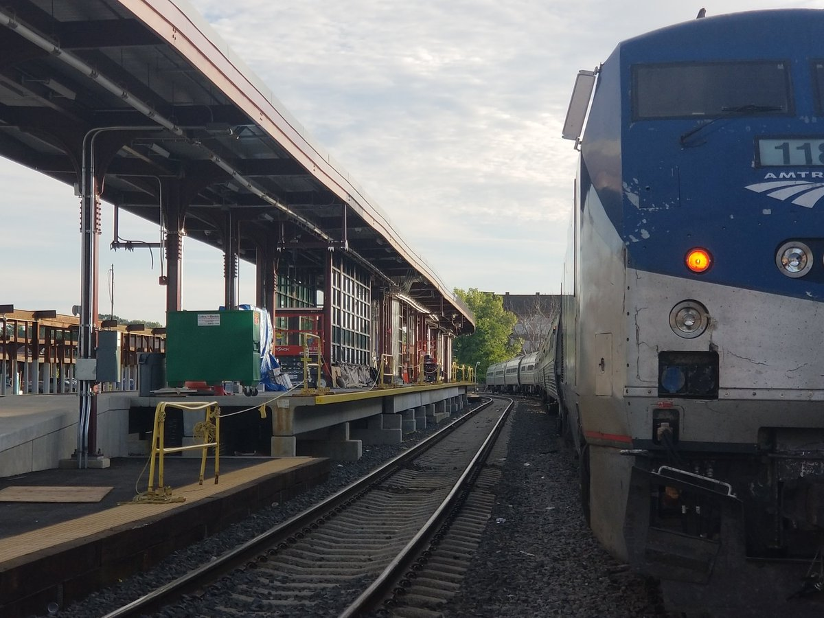 Amtrak train and platform