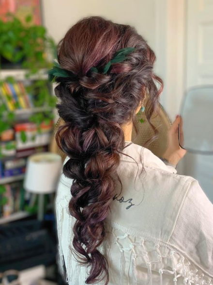 green braided hair