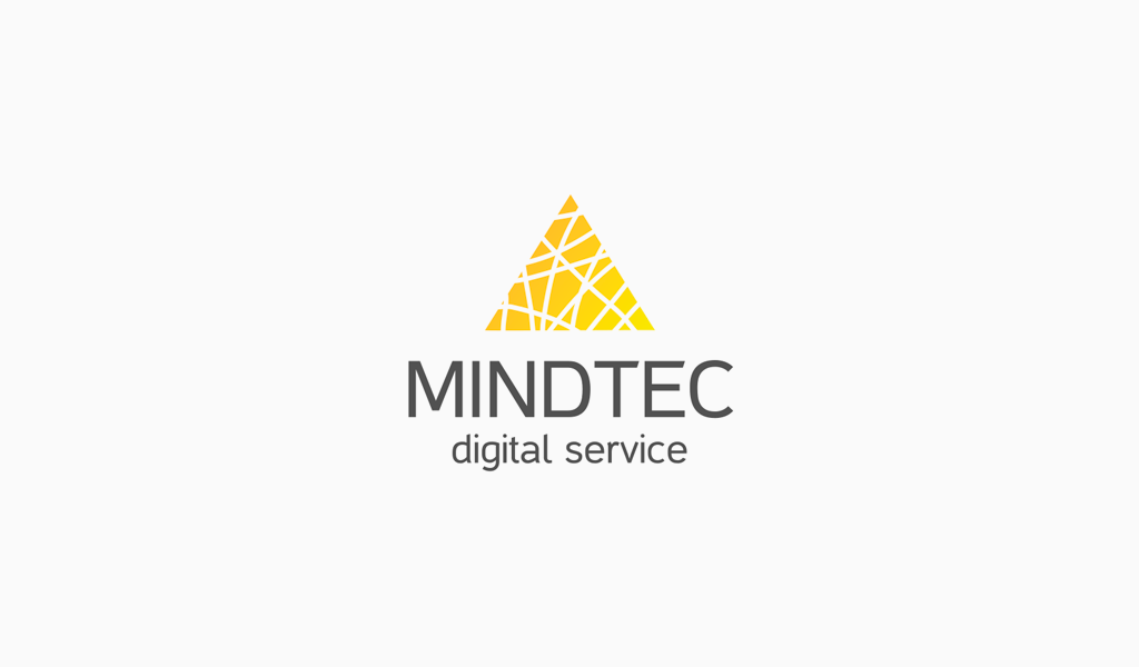 Logotipo digital del triángulo amarillo