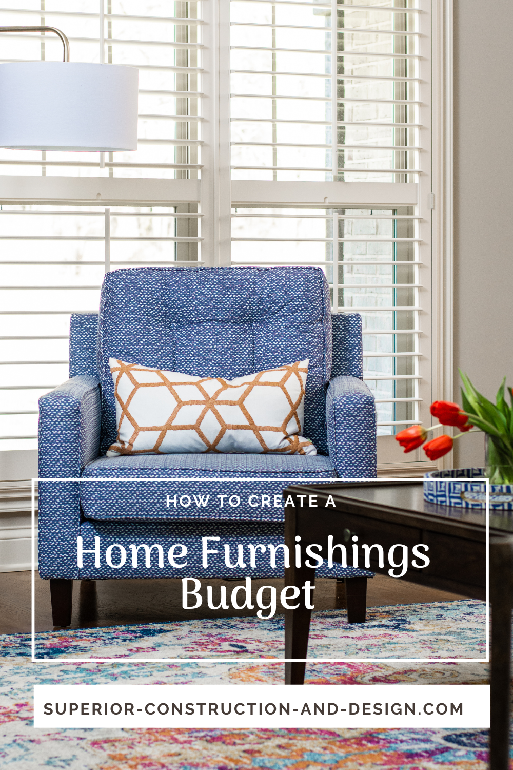 how to create a home furnishings budget blog post with chart