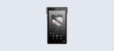 Front view of WM1AM2 Walkman - display shows music playing interface