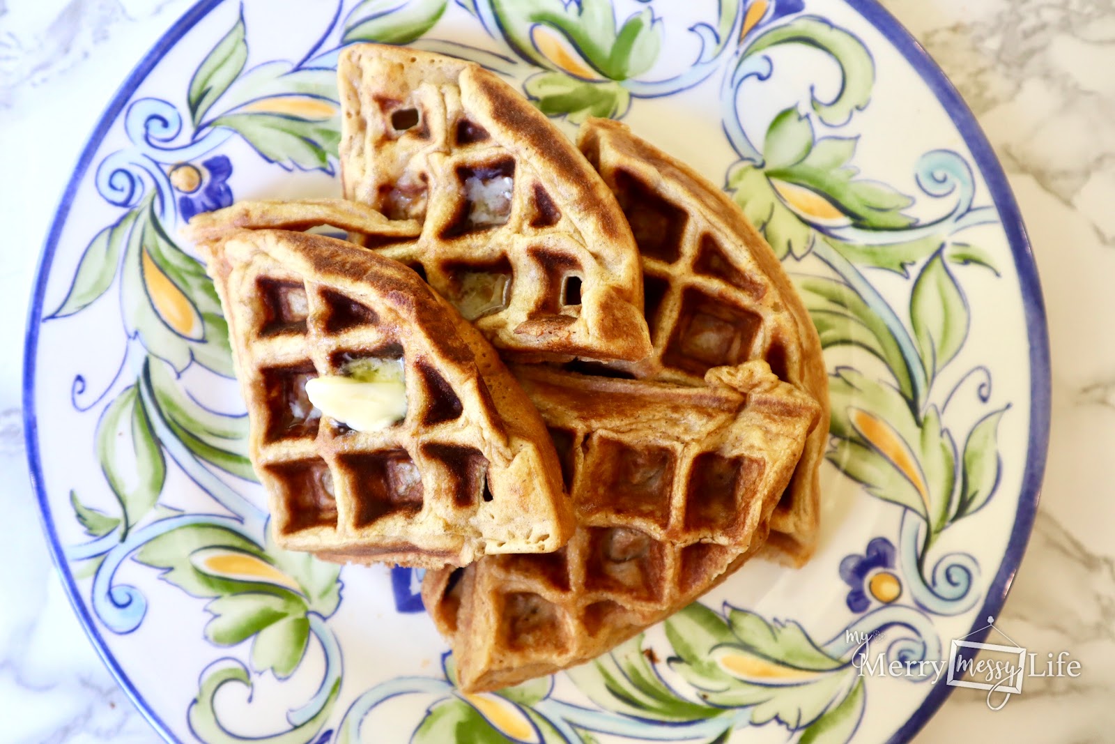 Buttery Einkorn flour, flax seed and healthy waffles!