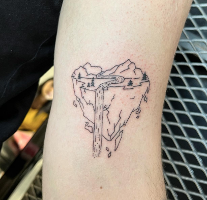 Minimal Waterfall Tattoo