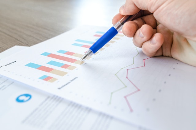 A close up of graphs and chart 