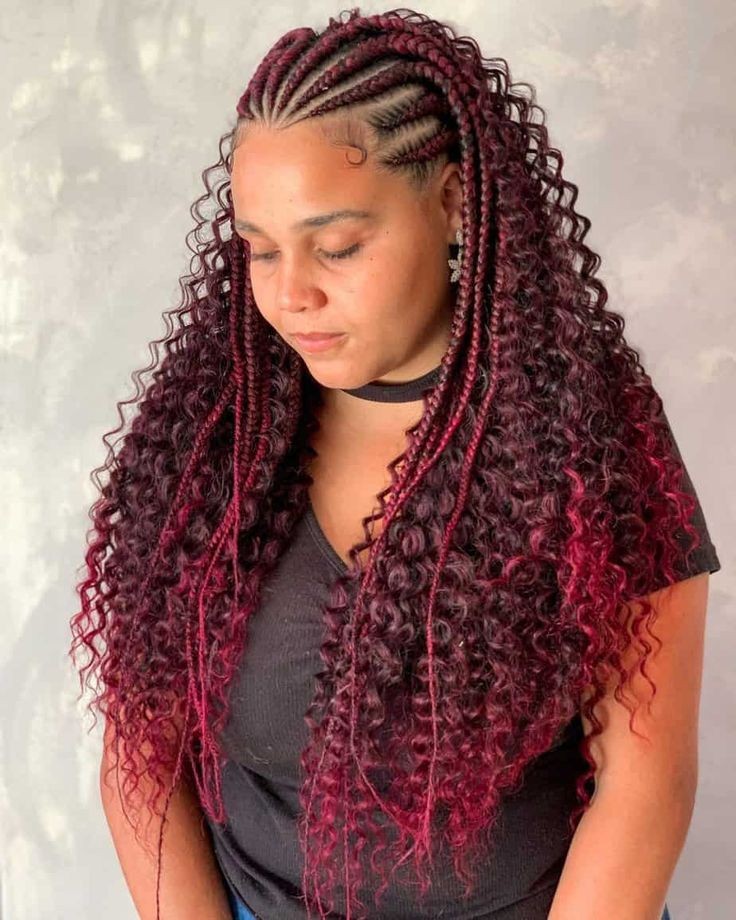 Burgundy Fulani Braids