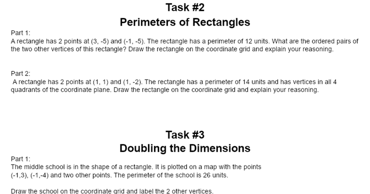 Math Tasks - G.3