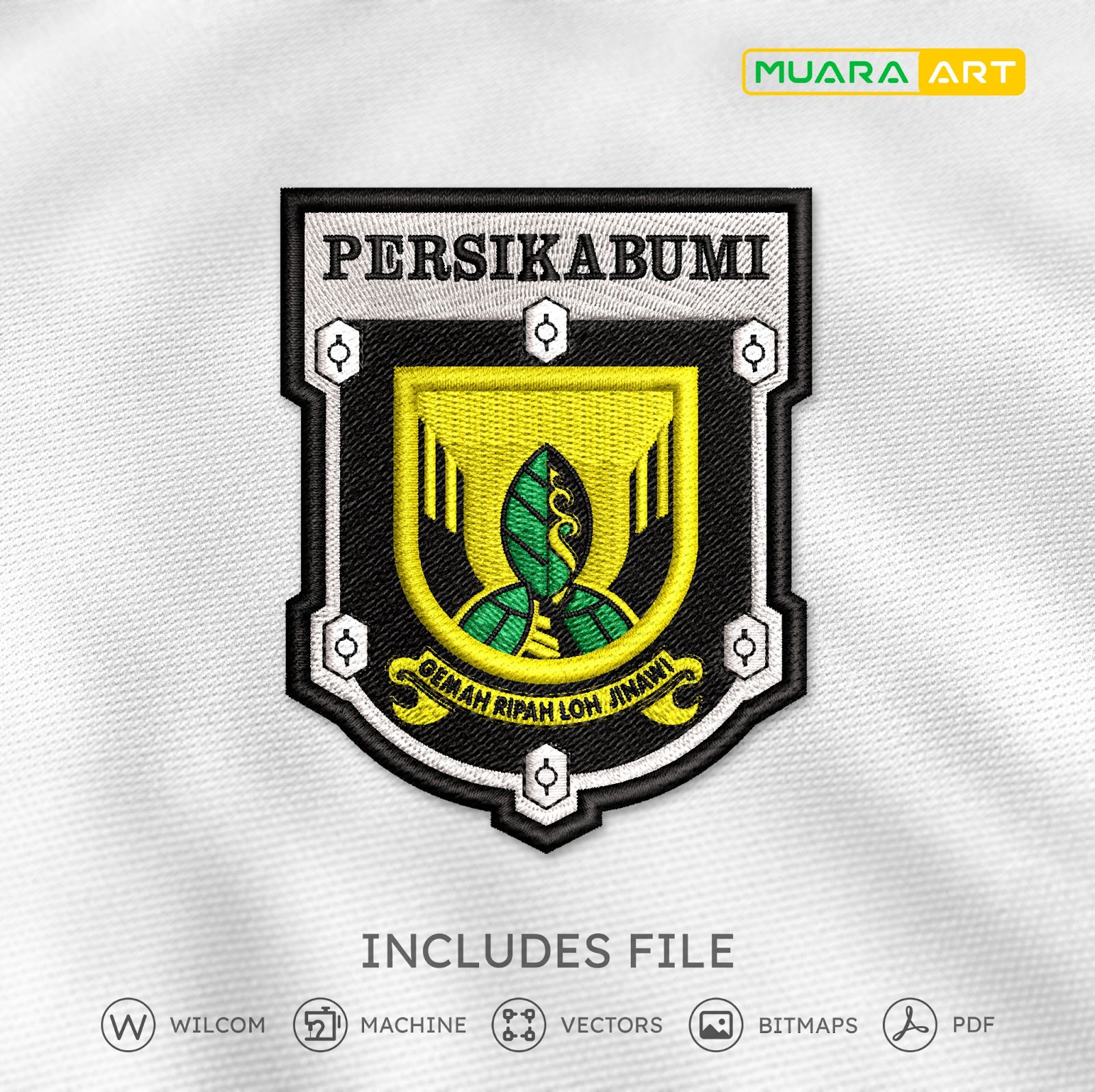 Desain Bordir Logo Persikabumi (Sukabumi)