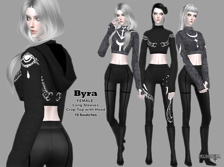 BYRA – Crop Sweater with Hood by Helsoseira TS4 CC