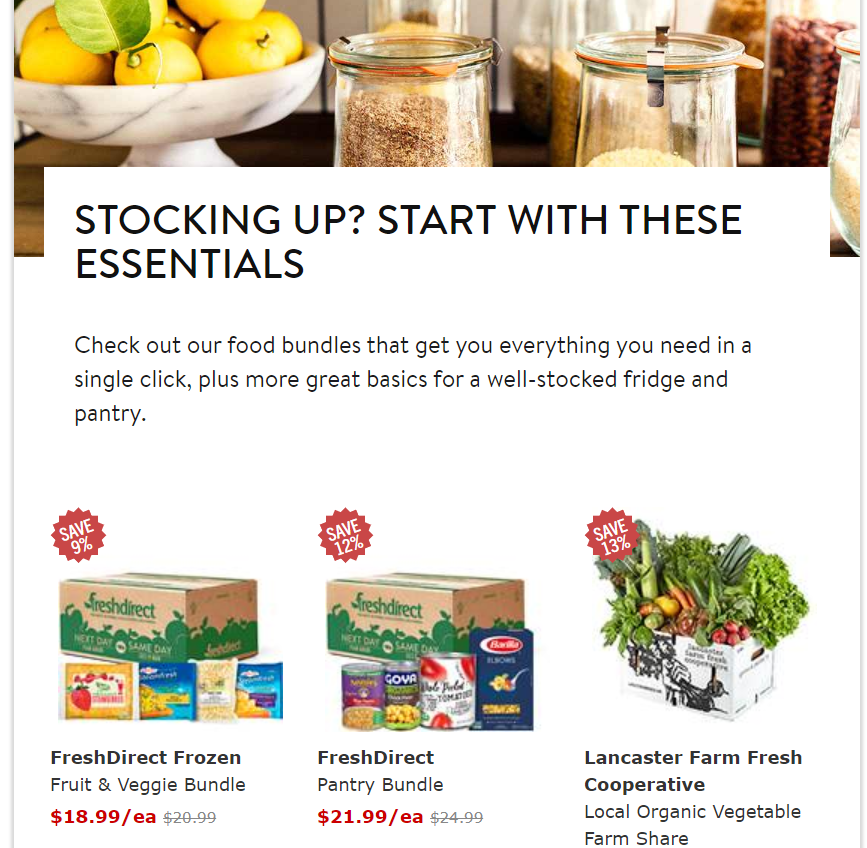 FreshDirect Online Grocery Store Ecommerce Guides