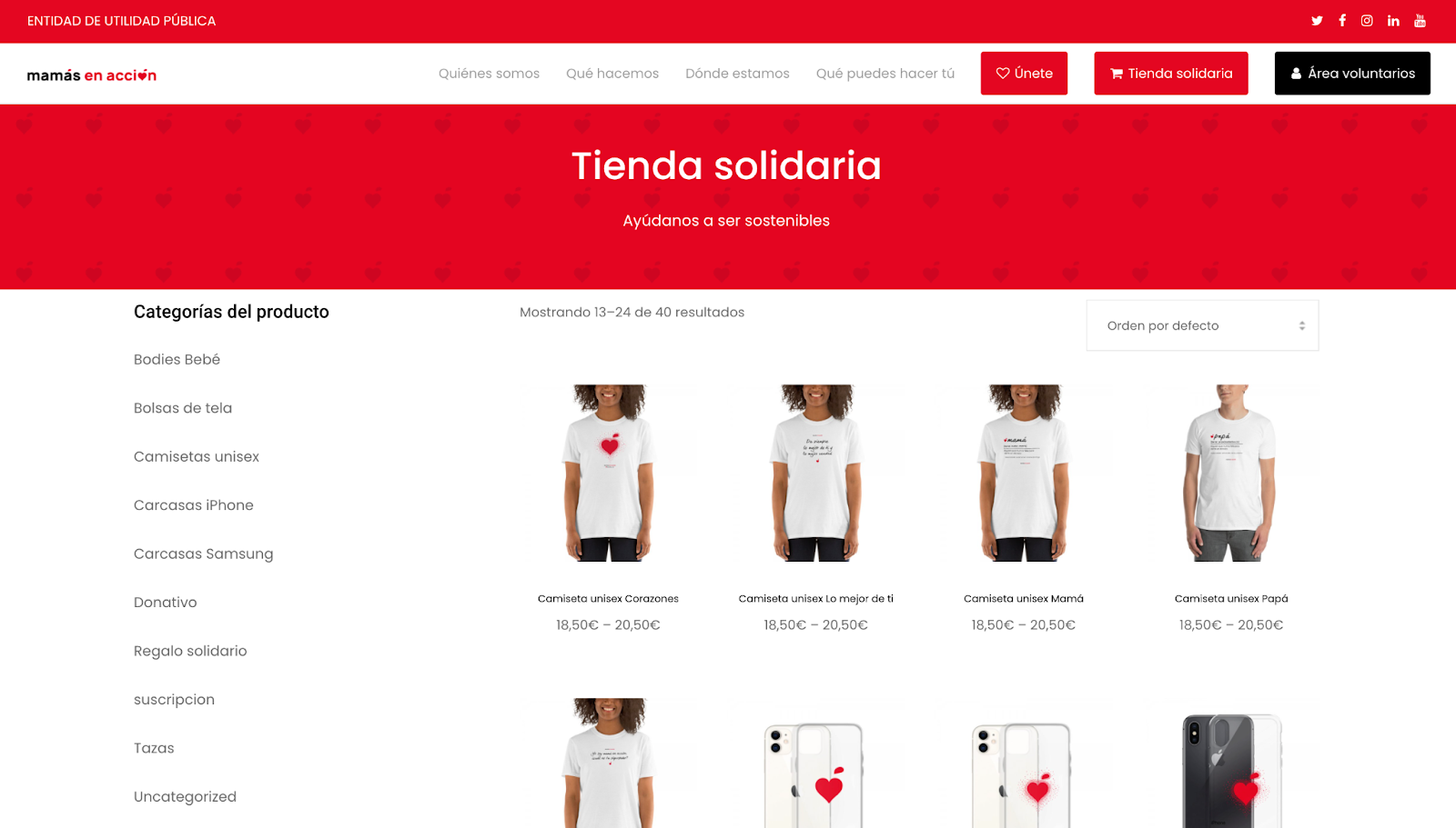 Tienda solidaria de Mamás en acción