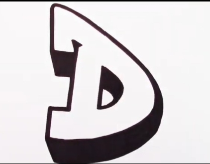 How to draw graffiti letter D Step 3