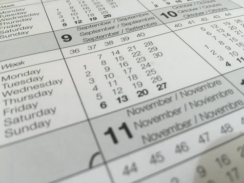 White Calendar