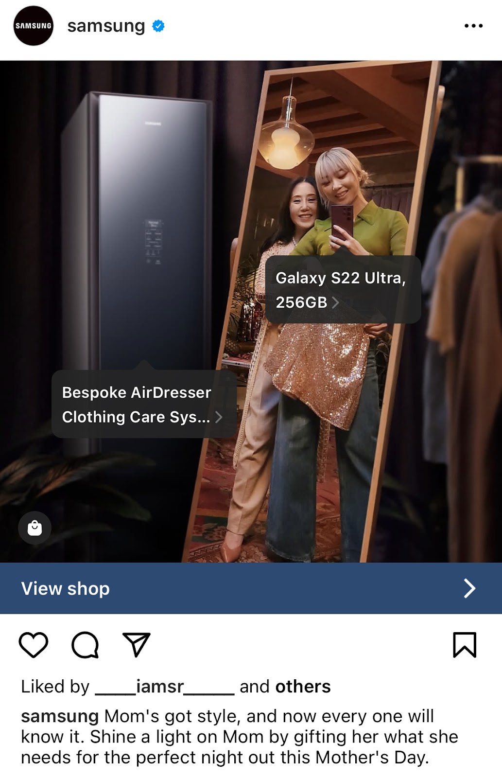 Samsung Instagram product tags