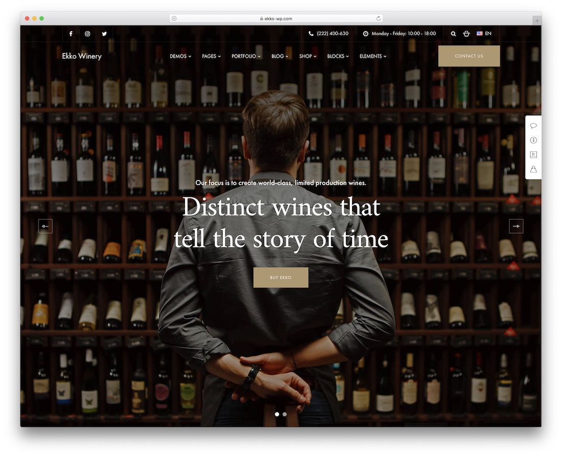 tema de wordpress tienda de vinos ekko