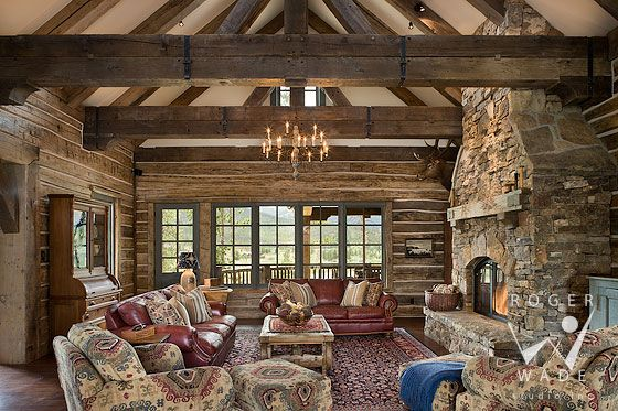 Alpine Log Cabin with Doubled-Up Beams