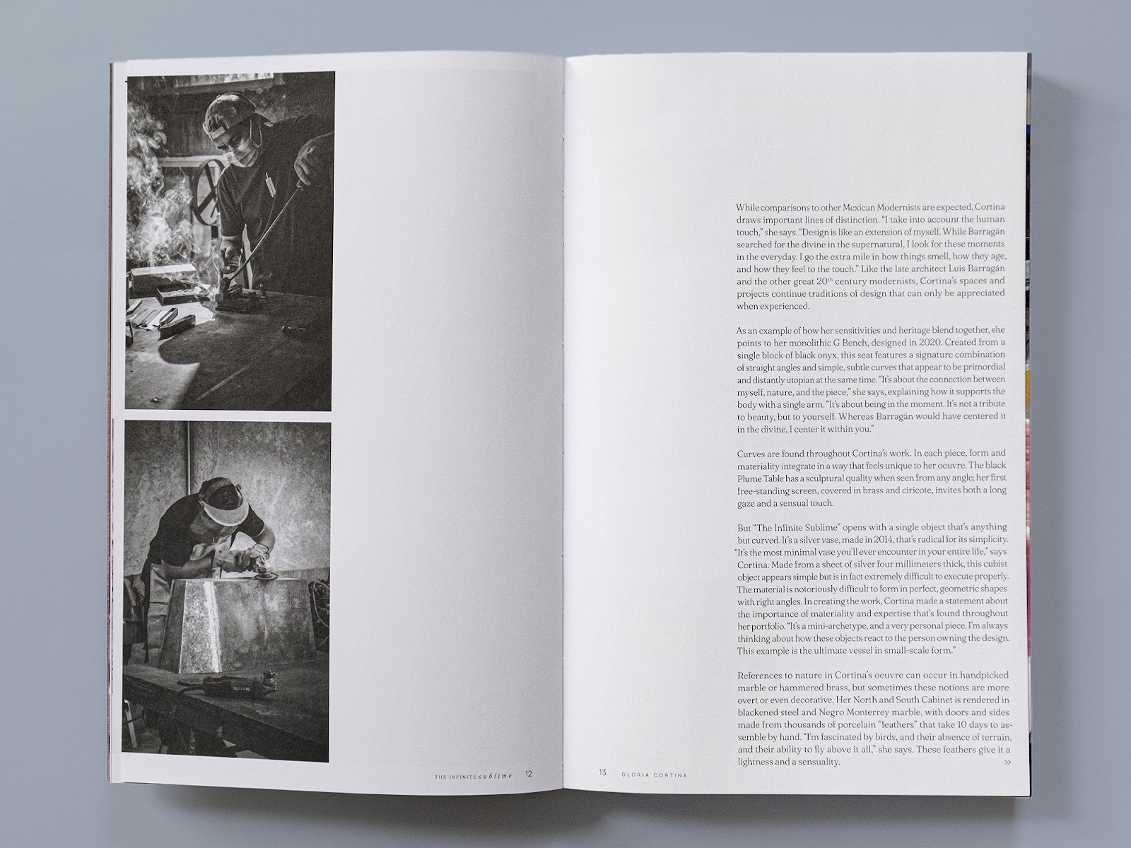 Editorial design photo of the book Gloria Cortina, The Infinite Sublime