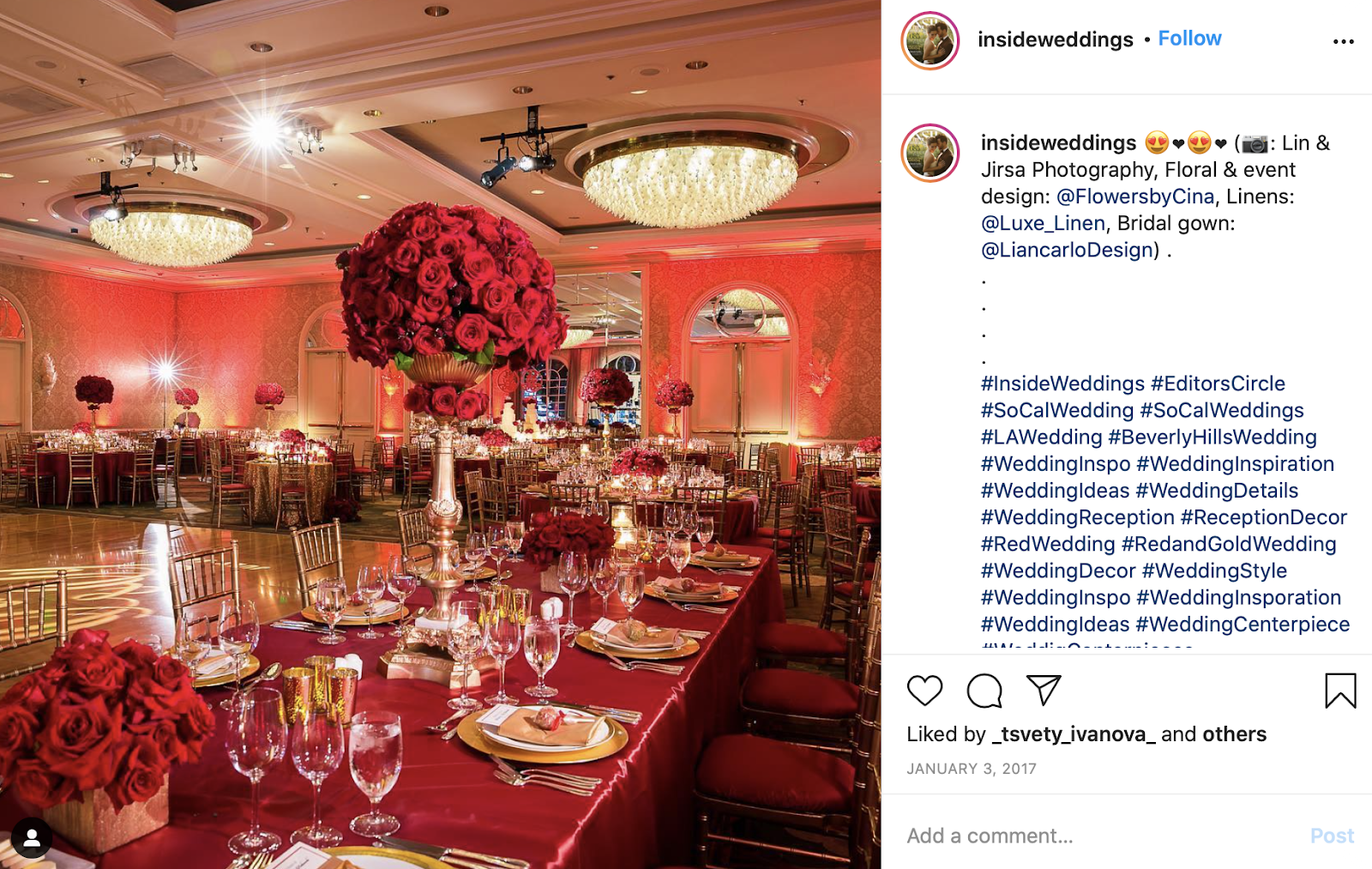 red and gold wedding theme