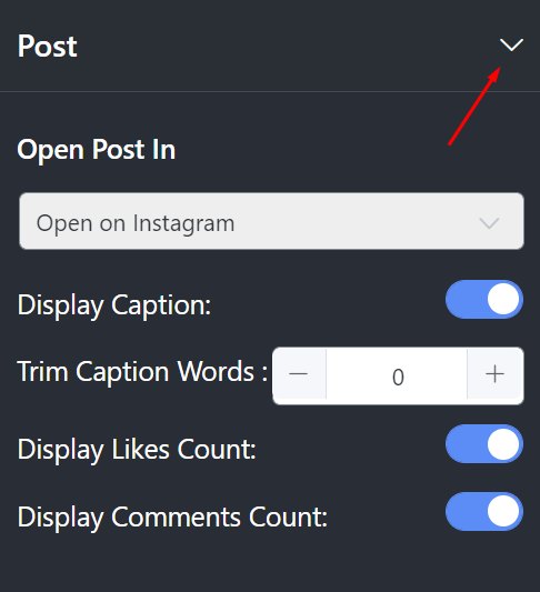 Instagram settings post