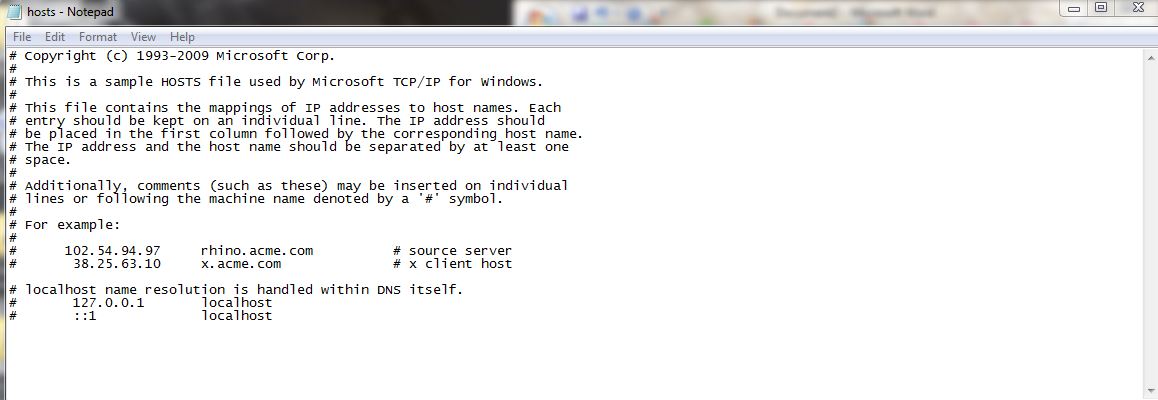 Edit Hosts File in Windows 7 XP
