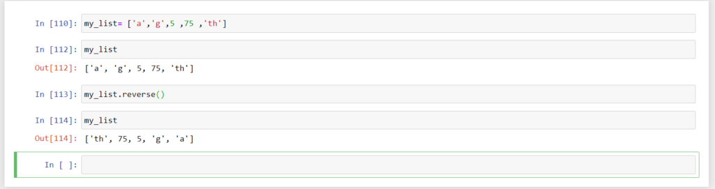 Reverse lists