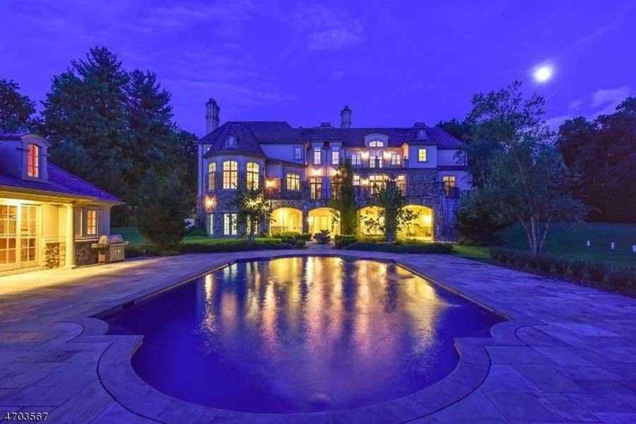 Swimming pool at night