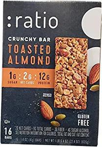 Keto Snacks Amazon Ratio Toasted Almond Crunchy Bar Gluten Free