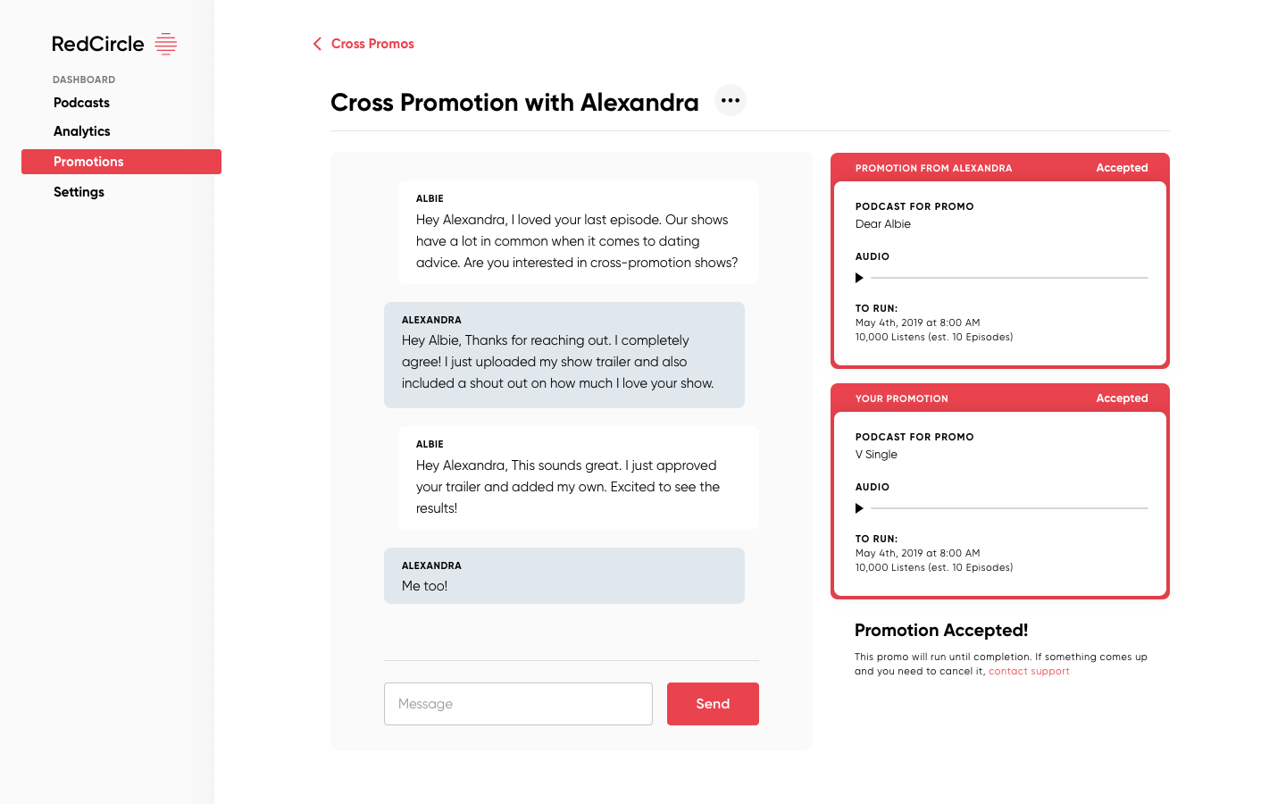 the cross-promotion deal exchange interface.