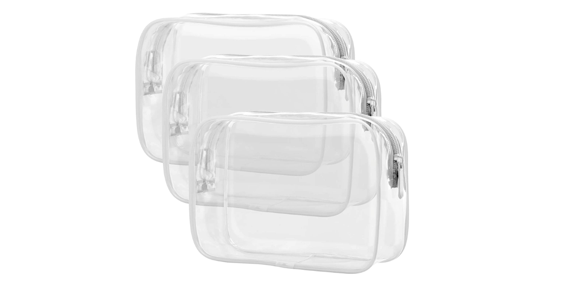 Packism Clear Toiletry Bag - 3 Pack