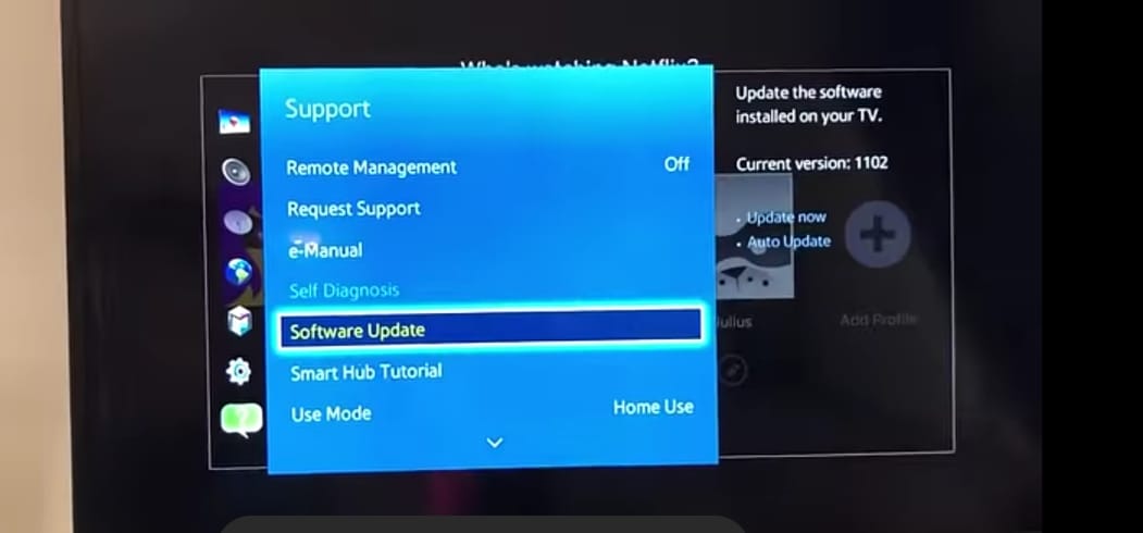Updating Samsung TV software